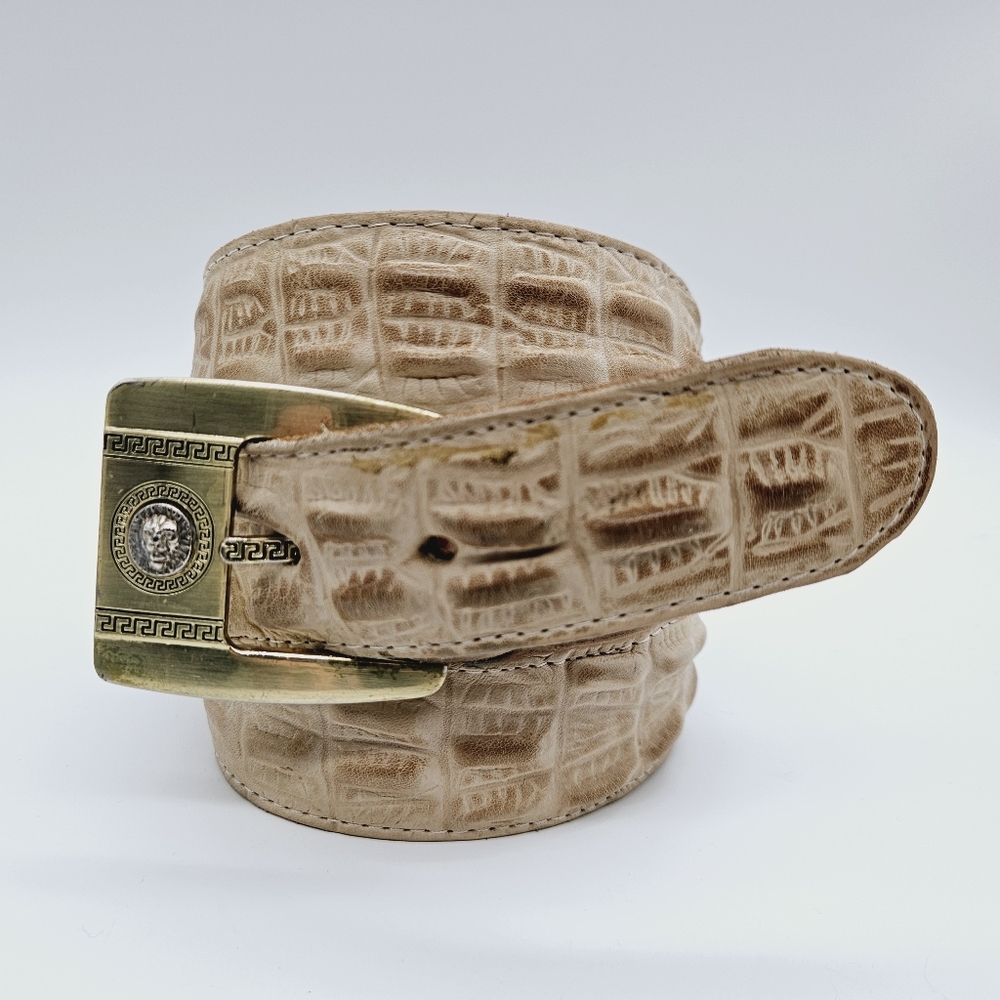 HER CINTURONES | thick leather croc belt